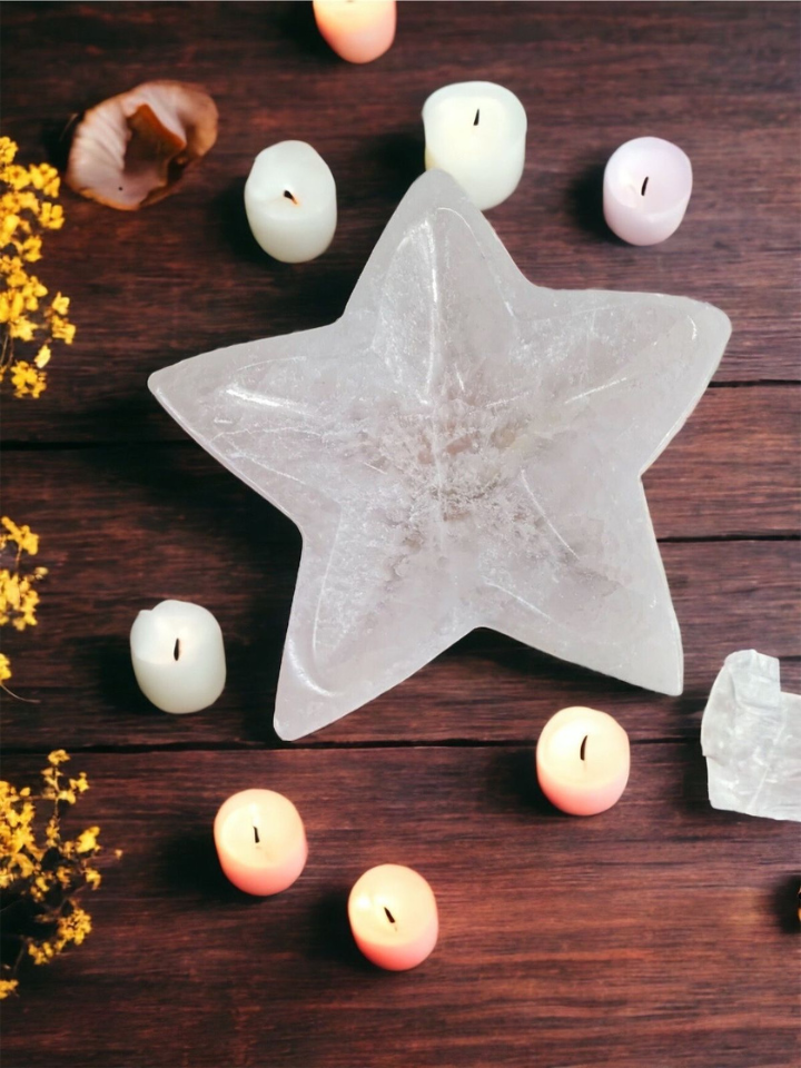 Selenite Crystal Star Charging Plate